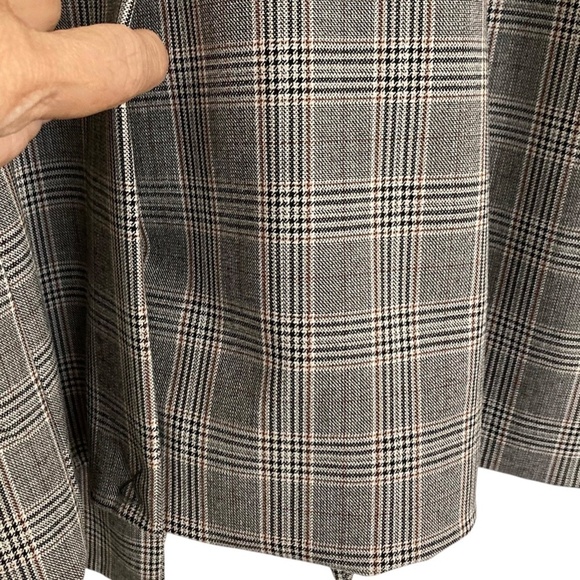 RACHEL ZOE Double Breasted Glen Plaid Open Front Longline Blazer Jacket - Picture 11 of 12